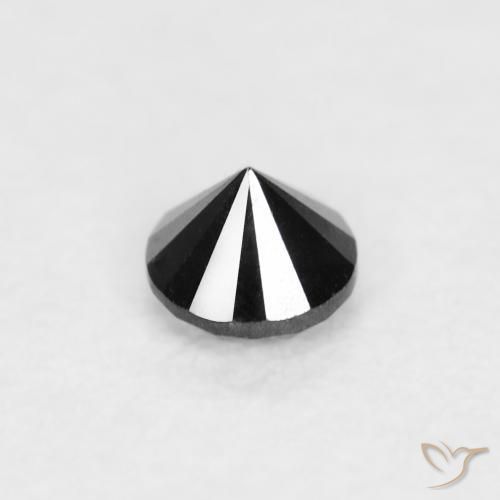 Diamante Nero naturale da 0.06 ct, Rotondo, Opaco
