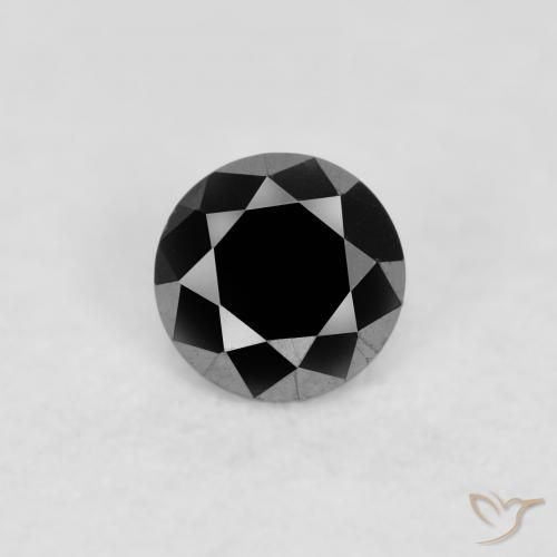 0.09ct Naturale Nero Diamante, Rotondo, Opaco