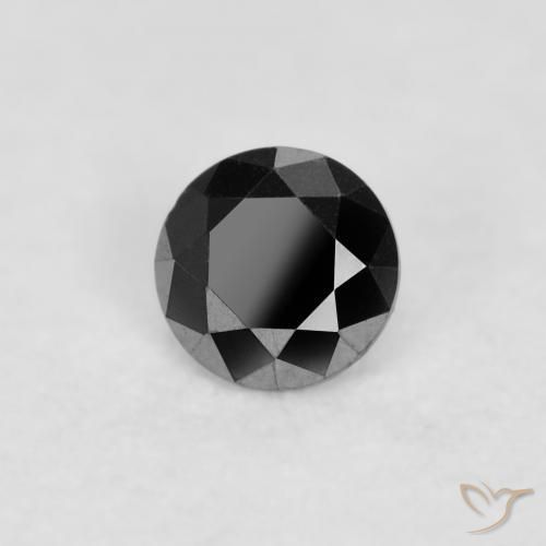Diamante Nero naturale da 0.09 ct, Rotondo, Opaco