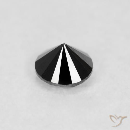 Diamante Nero naturale da 0.09 ct, Rotondo, Opaco