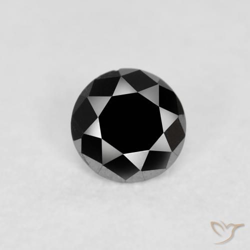 0.09ct Naturale Nero Diamante, Rotondo, Opaco