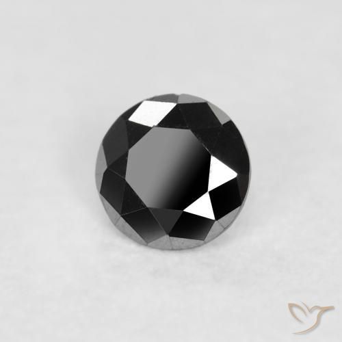 Diamante Nero naturale da 0.09 ct, Rotondo, Opaco