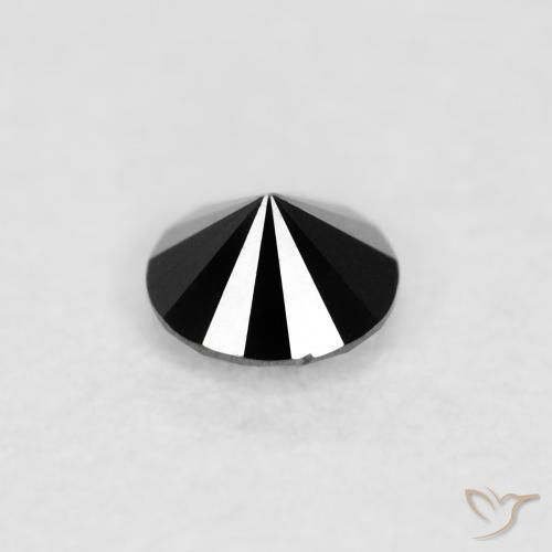 Diamante Nero naturale da 0.09 ct, Rotondo, Opaco