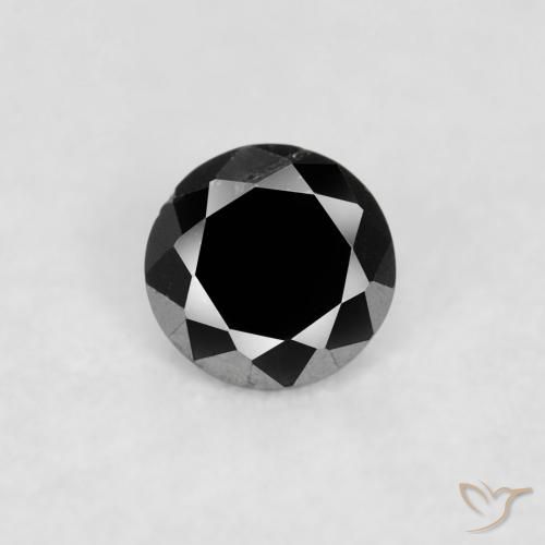 0.04ct Naturale Nero Diamante, Rotondo, Opaco