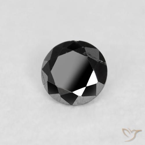 Diamante Nero naturale da 0.04 ct, Rotondo, Opaco
