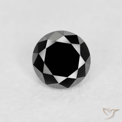 0.06ct Naturale Nero Diamante, Rotondo, Opaco, Photo A