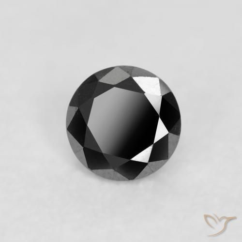 Diamante Nero naturale da 0.06 ct, Rotondo, Opaco