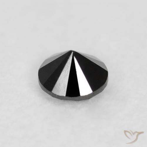 Diamante Nero naturale da 0.06 ct, Rotondo, Opaco