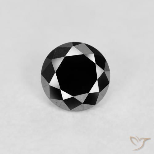 0.10ct Naturale Nero Diamante, Rotondo, Opaco