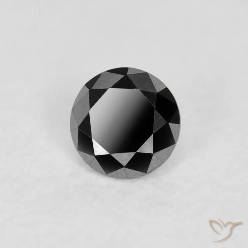 Diamante Nero naturale da 0.10 ct, Rotondo, Opaco