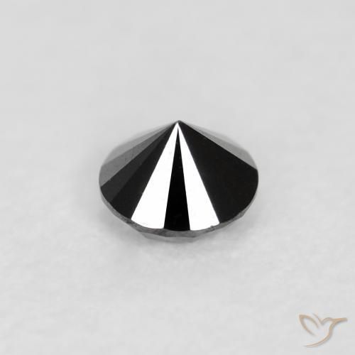 Diamante Nero naturale da 0.10 ct, Rotondo, Opaco