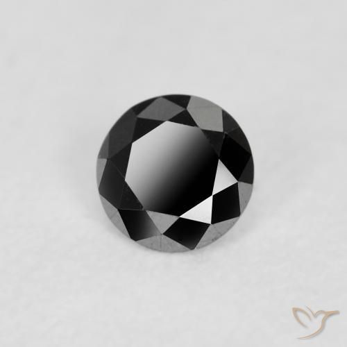 Diamante Nero naturale da 0.09 ct, Rotondo, Opaco
