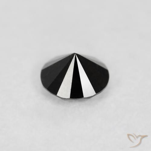 Diamante Nero naturale da 0.09 ct, Rotondo, Opaco