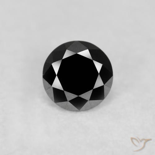 0.10ct Naturale Nero Diamante, Rotondo, Opaco