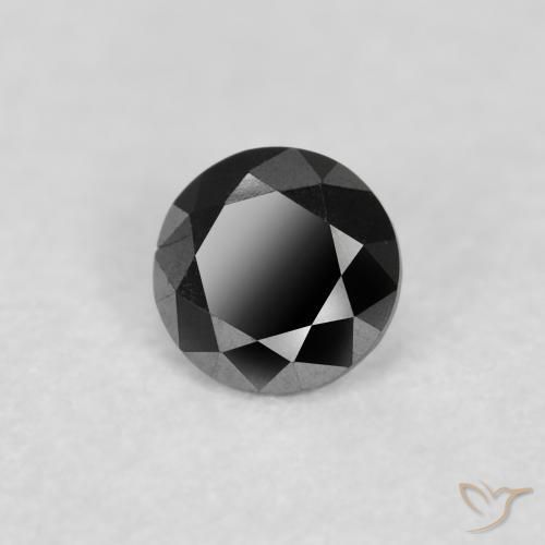 Diamante Nero naturale da 0.10 ct, Rotondo, Opaco
