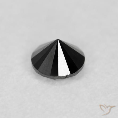Diamante Nero naturale da 0.10 ct, Rotondo, Opaco