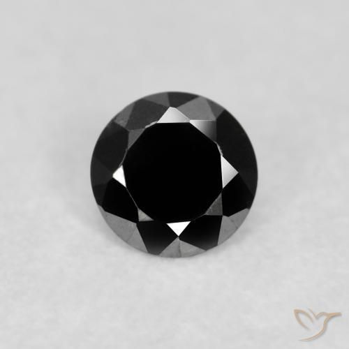 0.10ct Naturale Nero Diamante, Rotondo, Opaco