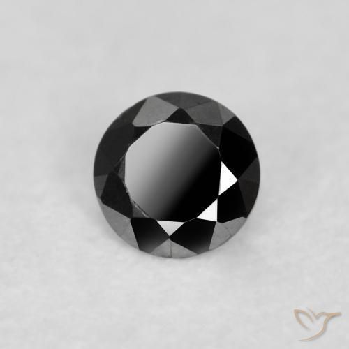 Diamante Nero naturale da 0.10 ct, Rotondo, Opaco