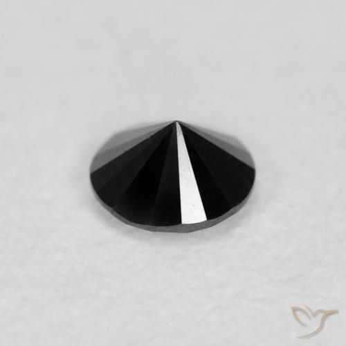 Diamante Nero naturale da 0.10 ct, Rotondo, Opaco