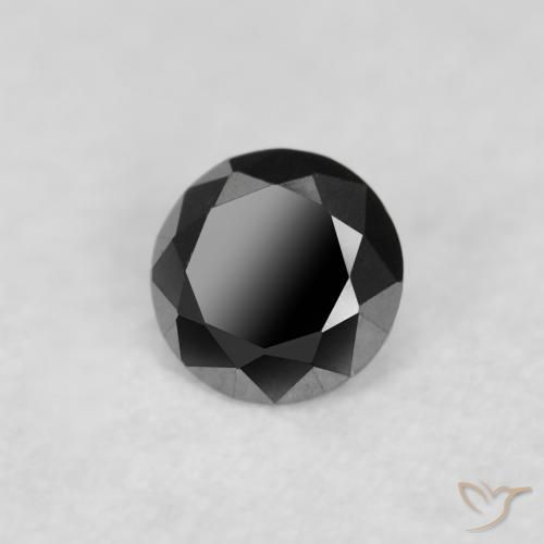 Diamante Nero naturale da 0.05 ct, Rotondo, Opaco