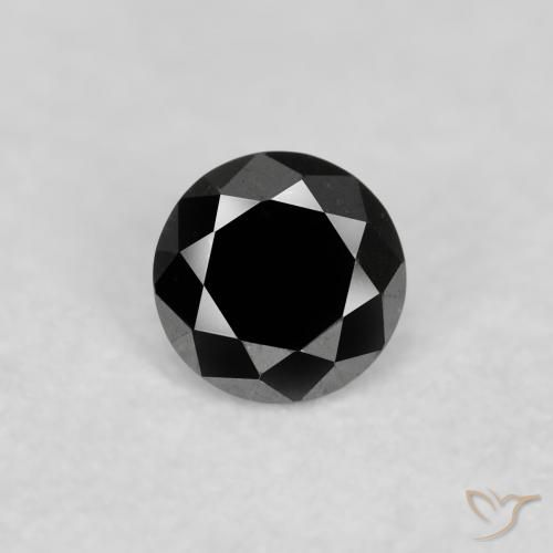 0.06ct Naturale Nero Diamante, Rotondo, Opaco