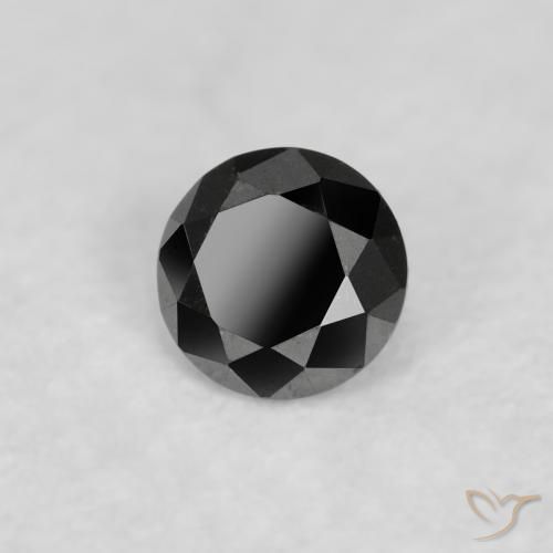 Diamante Nero naturale da 0.06 ct, Rotondo, Opaco