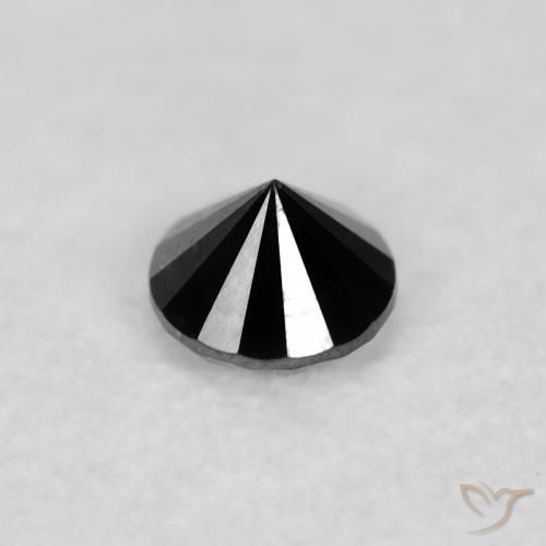 Diamante Nero naturale da 0.06 ct, Rotondo, Opaco