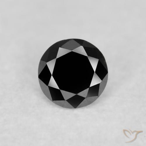 0.07ct Naturale Nero Diamante, Rotondo, Opaco