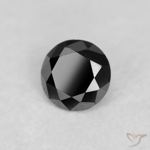 Diamante Nero naturale da 0.07 ct, Rotondo, Opaco