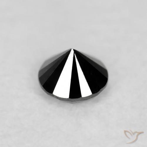 Diamante Nero naturale da 0.07 ct, Rotondo, Opaco