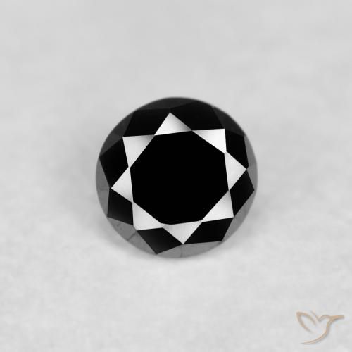 0.05ct Naturale Nero Diamante, Rotondo, Opaco