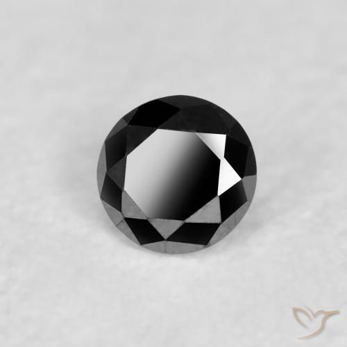 Diamante Nero naturale da 0.05 ct, Rotondo, Opaco