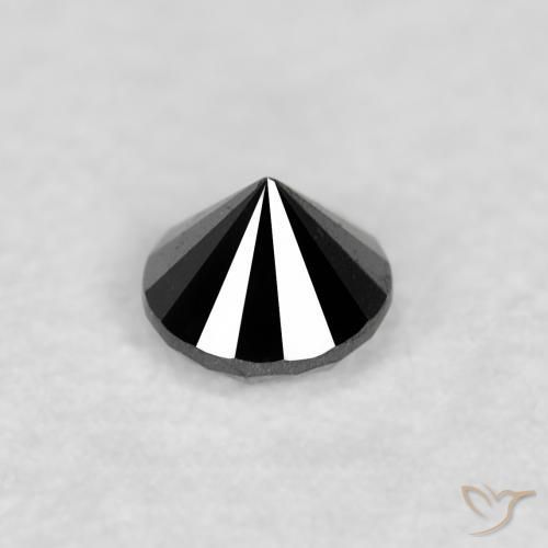Diamante Nero naturale da 0.05 ct, Rotondo, Opaco