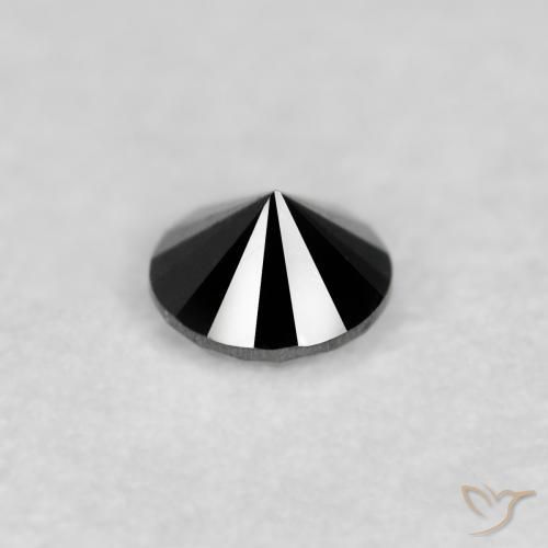 Diamante Nero naturale da 0.05 ct, Rotondo, Opaco
