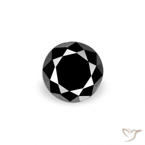 0.10ct Naturale Nero Diamante, Rotondo, Opaco