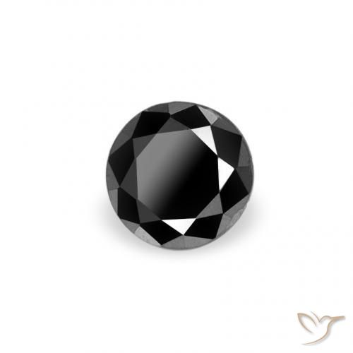 Diamante Nero naturale da 0.10 ct, Rotondo, Opaco