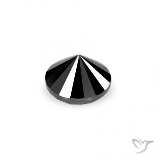 Diamante Nero naturale da 0.10 ct, Rotondo, Opaco