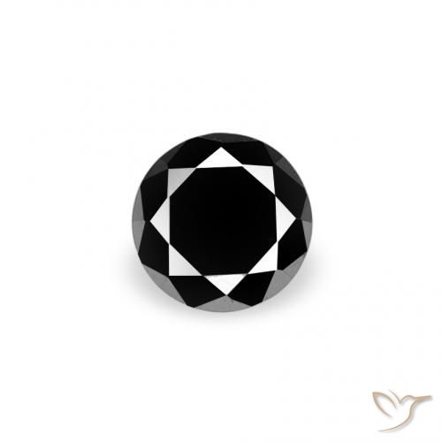0.07ct Naturale Nero Diamante, Rotondo, Opaco