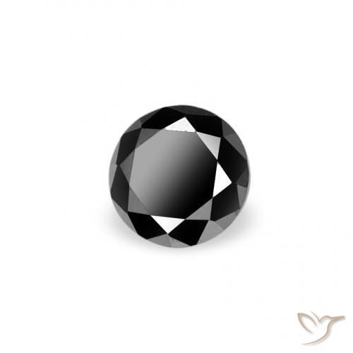 Diamante Nero naturale da 0.07 ct, Rotondo, Opaco