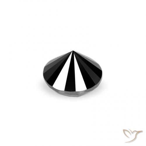 Diamante Nero naturale da 0.07 ct, Rotondo, Opaco