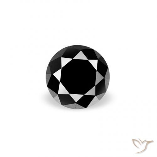 0.07ct Naturale Nero Diamante, Rotondo, Opaco