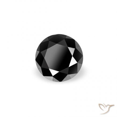 Diamante Nero naturale da 0.07 ct, Rotondo, Opaco