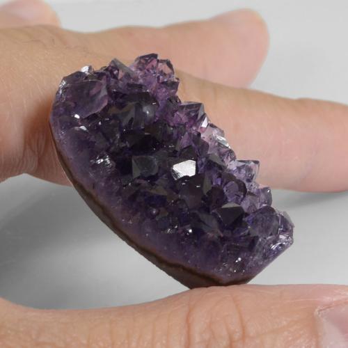 Drusa di ametista naturale viola da 59,31 ct, forma fantasia, opaco