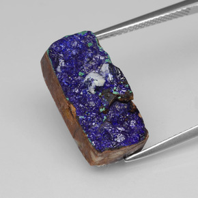 Azzurrite druzy Blu naturale da 9.73 ct, Taglio a baguette, Opaco
