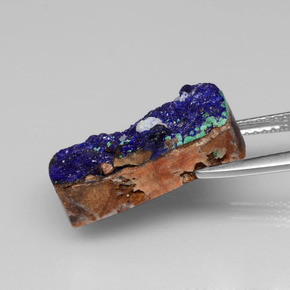 Azzurrite druzy Blu naturale da 9.73 ct, Taglio a baguette, Opaco