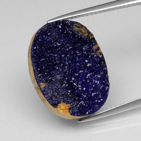 Azzurrite druzy Blu naturale da 9.26 ct, Taglio ovale, Opaco