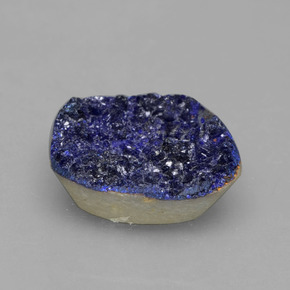 Drusa di azzurrite naturale blu da 5,24 ct, forma fantasia, opaco
