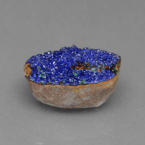 Drusa di azzurrite naturale blu da 2,55 ct, forma fantasia, opaco