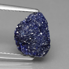 Drusa di azzurrite naturale blu da 2,81 ct, forma fantasia, opaco