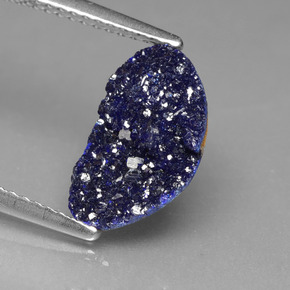 Drusa di azzurrite blu naturale da 1,97 ct, forma fantasia, opaco